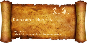 Kercsmár Henrik névjegykártya